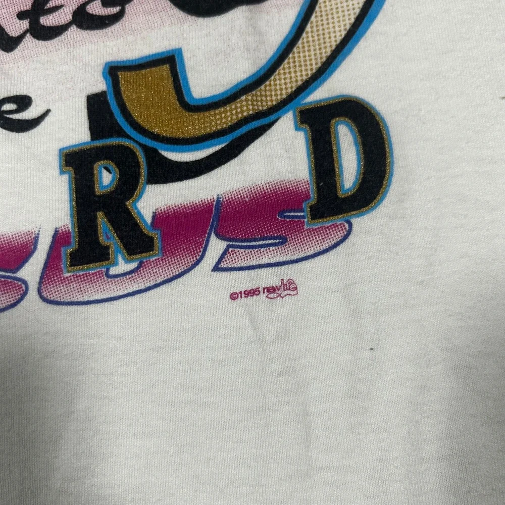 Vintage 1995 Fruit of the Loom Sing Unto The Lord Jesus Graphic Tee White Small